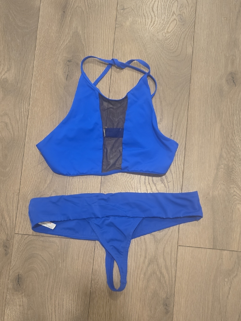 Women’s High-Neck Royal Blue Bikini Set